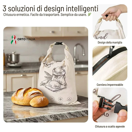 Sacchetto Portapane in Cera d'Api Biologica - 100% Cotone Bio